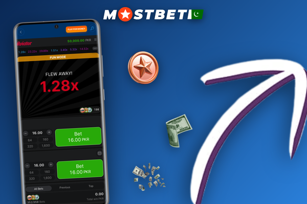 Mostbet Aviator bet panel with two active stakes running at different live multipliers