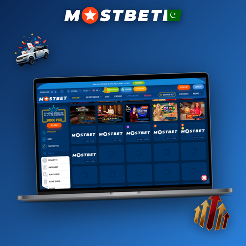 Mostbet for PC desktop client showing sportsbook lobby on a laptop screen