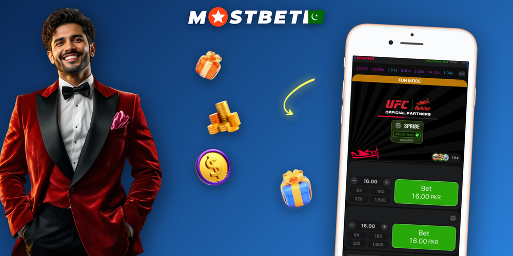 Mostbet games banner featuring cricket, roulette, live dealer and crash betting