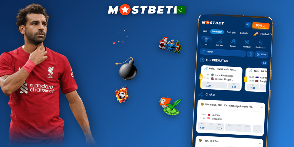 Mostbet mobile app open on Android and iPhone showing live betting and slots lobby