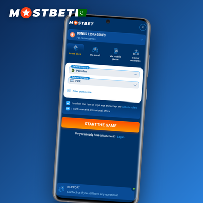 Mostbet register online with one click using auto-generated login for Pakistan players