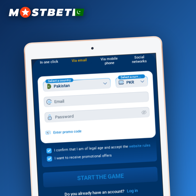Mostbet create account via phone OTP confirmation for Pakistan mobile users